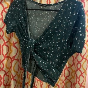 Brandy Melville Green Tie Shirt